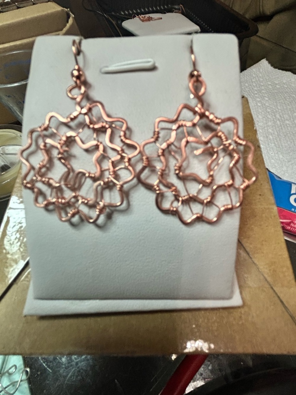 Handcrafted Copper Wire Earrings - Women Jewelry